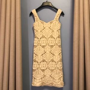 Free People skin tight ivory mini slip